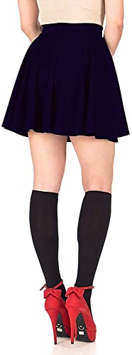 Image of Mehrang Spandex Women's Classic Stretchy All Time Trendy Skater Skirt with Attached Inner Shorts and Flared Inskirt