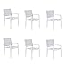 Naterial - 6er Set Gartenstühle Orion BETA II mit Armlehnen - 6 Gartensessel - Stapelbar - Terrassenstühle - Essstühle - Aluminium - Textilene - Weiß