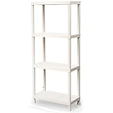 KROWN - Estantería de Plástico Beige de 4 Baldas, Polipropileno PP, 140x60x30...