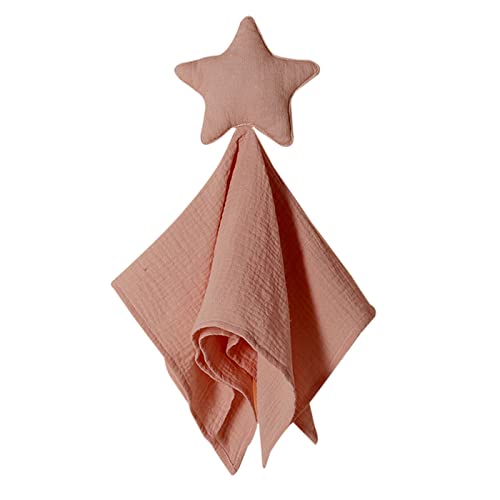 ZIGJOY Schmusetuch Schnuffeltuch Kuscheltuch Musselin Baumwolle Babydecke Komfort für Neugeborene Babys und Kleinkinder Geschenk für Junge und Mädchen Baby Lovey Rosa Stern Cover