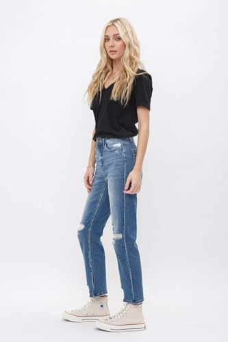 SALT TREE Mica Denim - Under The Table High Rise Ankle Straight W/Slit Detail Jeans - MDP-T2483