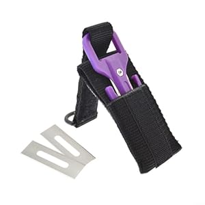 HEIBTENY Onderwatersnijder, dompelsnoersnijder, roestbestendig lemmet van 420J2 roestvrij staal, nylon handvat voor gebruik onder water (paars)