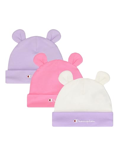Champion Unisex Baby Junior Caps (806039) -Stretch Jersey 3p Newborn mütze, Weiß (WW001), One Size