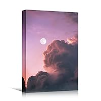 Canvas Wall Art Pink Skies and Clouds I Coastal Multicolor Photography Relax/Calm Romantics Sunset - 12x18 inches