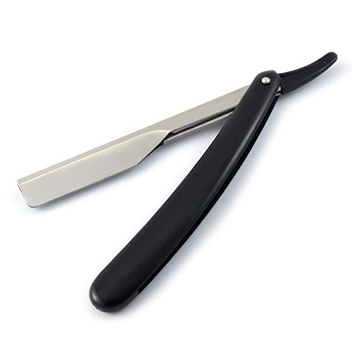 Barber Straight Wet Shaving Razor For Men Black Plastic Handle Cut Throat Beard Shaver Folding Knife With Blades #TOP2