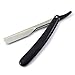 Barber Straight Wet Shaving Razor For Men Black Plastic Handle Cut Throat Beard Shaver Folding Knife With Blades