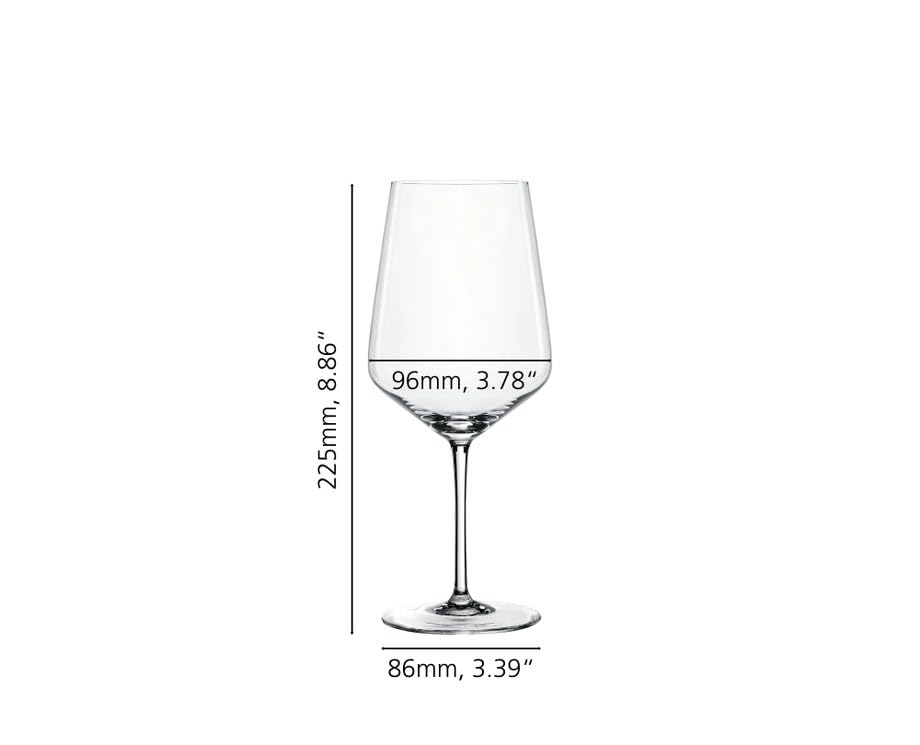 Spiegelau 12 Rotweingläser Style cl 63 aus hochwertigem Klangglas – elegantes Glas für Rotweinverkostung, modernes Design mit großer Schale, spülmaschinenfest