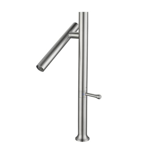 Robinet de cuisine commercial pivotant 360° en acier brossé LWX