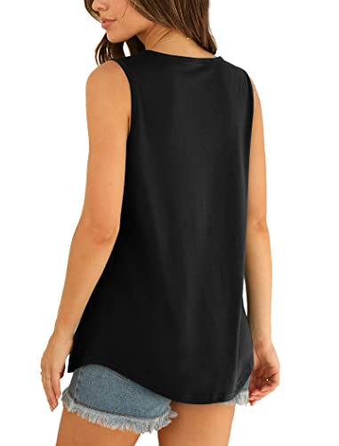 Aokosor Womens Tank Tops Casual Summer Maternity Clothes Trendy Flowy Shirts Plus Size Black Xxl #TOP2