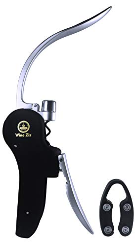 Wine Ziz Rabbit Wine Bottle Opener, Corkscrew Wine Opener Set with Foil Cutter, Heavy-Duty Metal Screw-pull Lever (Vertical Rabbit) - Thumbnail 3