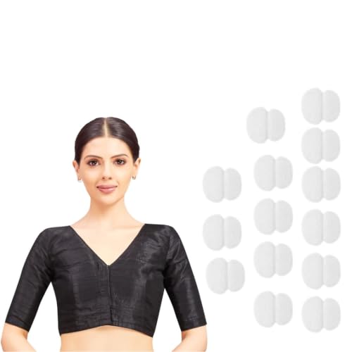 Image of Studio Shringaar Women Readymade Raw Silk V Neck Saree Half Sleeve Blouse