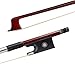 ADM Student Violin Bow, Well Balanced Handmade Brazilwood Bow with Horsehair, Ebony Frog with Pearl Eye and Pearl Slide, Brown (1/4 Size-)