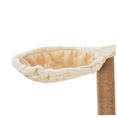 Cat Hammock 17in Dia. Spoon-Shape Large Cat Tree Hammock Soft Scratch-Proof Cat Tree Replacement Parts Washable Cat Tree Attachments Beige Cat Tree Hammock