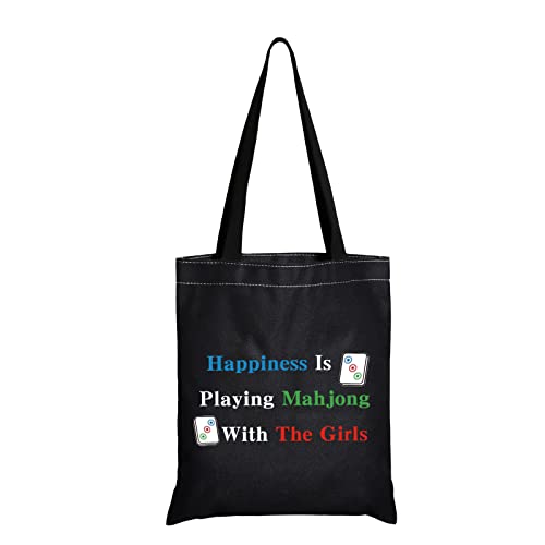 Jxgzso Mahjong Shopping Bag Happiness Is Playing Mahjong Board Game Bag For Lucky Mahjong Player #TOP13