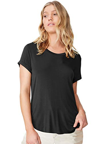 Image of Fabricorn Plain High Low Hem Cotton Tshirt for Women