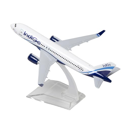 Image of Aeroplane Indigo Airways Airlines Scale Model Die Cast Metal Aircraft Highly Detailed Replica Gift for Aviation Enthusiasts 16 Cm, for Kid