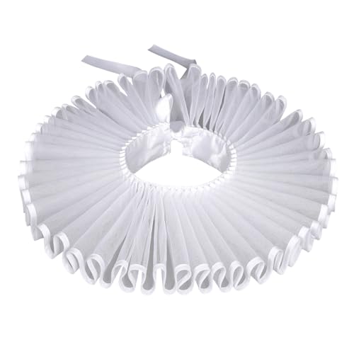 Moonlove Elizabethan Neck Ruff Decoration Vintage Victorian Renaissance Medieval Ruffle Ensemble Neck Collar Cosplay Circus Clown Fancy Dress Halloween Costume Accessory