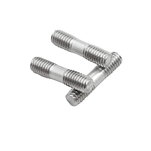 Touhia 10Pcs M6 Double End Threaded Stud Screw Bolt M6X25Mm, Stainless Steel, Silver Tone #TOP3