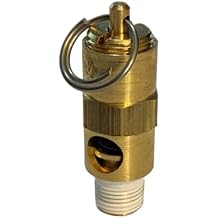 American Made Brass ASME 1/8 NPT Size, 180 PSI, 87 CFM, Compressor Safety Valve