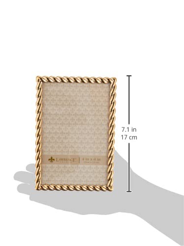 Lawrence Frames Rope Design Metal Frame, 4X6, Gold #TOP5