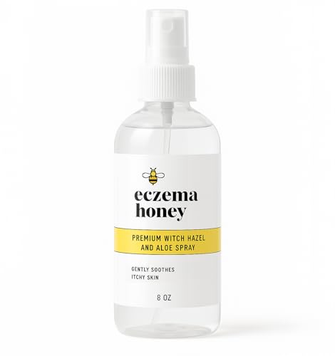 ECZEMA HONEY Premium Witch Hazel & Aloe Spray - Facial Mist Skin Care Product - Unscented Moisturizer, Dewy Makeup Spray, Aftershave & More (8 Oz)