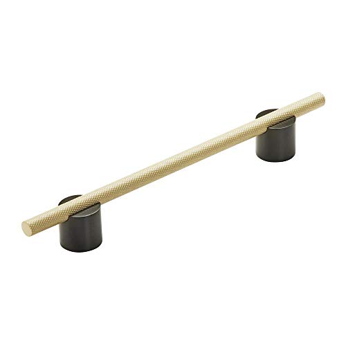 Amerock | Cabinet Pull | Matte Black/Matte Gold | 6-5/16 inch (160 mm) Center to Center | Transcendent | 1 Pack | Drawer Pull | Drawer Handle | Cabinet Hardware
