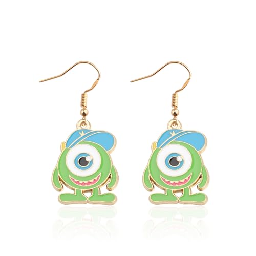 Monster Movie Merchandise Gift Big Eye Mike Lovers Earring Keychain Gift For WDW Fandom (BigEye Earring)