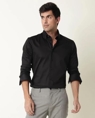 Image of Men's Cotton Blend Solid Shirt - Stylish Button Down Shirt for Casual