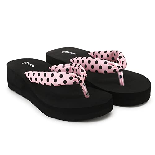 Image of ROKKS Woman's Fashionable Mid-Heel Sandals Flip-Flops Regular Wear Comfortable Slipper for Girls / Ladies(AE-Heel-031)