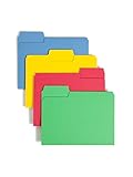Smead SuperTab Heavyweight File Folder, Oversized 1/3-Cut Tab, Letter Size, Assorted Primary Colors, 50 per Box (10410)