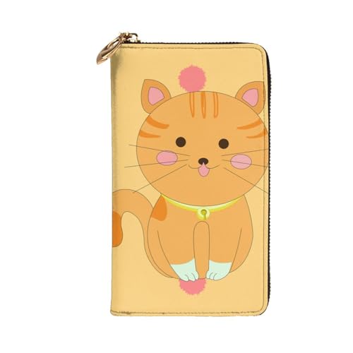 Cute Cartoon Kitten Prints Leather Long Clutch Wallet for Fashionable Girls and Women - Durable, Stylish, and Functional, Black, One Size2