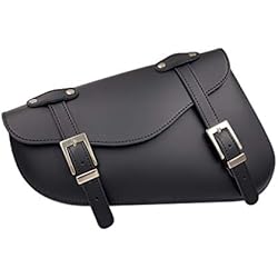 Alforja de Cuero para basculante específica para el Lado Izquierdo de la Harley Davidson Sportster - Fabricada a Mano en España en autentica Piel Negra