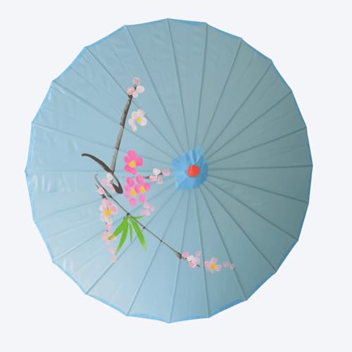 JapanBargain 2178, 22' Chinese Parasol Japanese Wagasa Sun Shade Umbrella Beach Umbrella for Cosplay Photography Dancing Wedding Party and Home Decoration, Kids Size, Blue Color