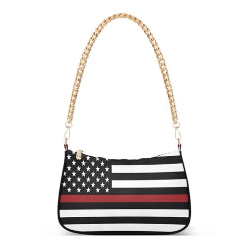 Image of Shoulder Bags for Women American US Flag Independence Day Patriotic Hobo Tote Handbag Small Clutch Purse with Zipper Closure
