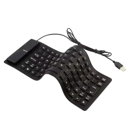 GMBYLBY Teclados de silicona USB de 85 teclas flexibles enrollables silenciosos para portátil y PC