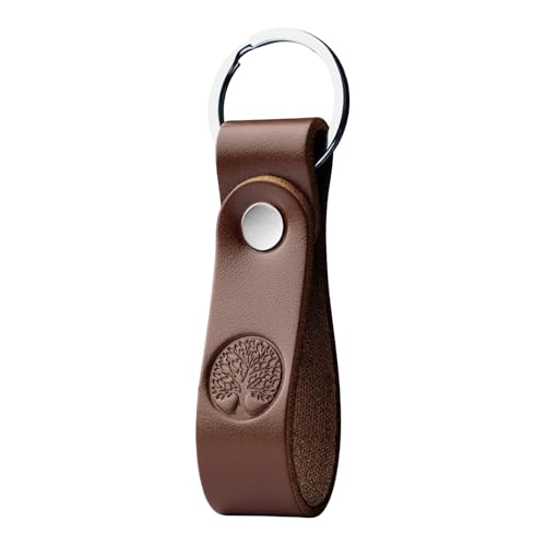 MAGOR Leather Keyring for Men & Women, Personalised Brown Ke