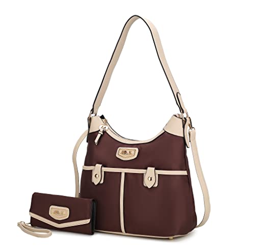 Image of MKF Collection Shoulder Bag for Women, Nylon Handbag Purse, Top-Handle Hobo Bag And Wallet
