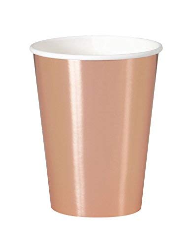 Rose Gold Party Supplies Elegant Foil Paper Plates, Napkins, Paper Cups for 16 People - Thumbnail 4