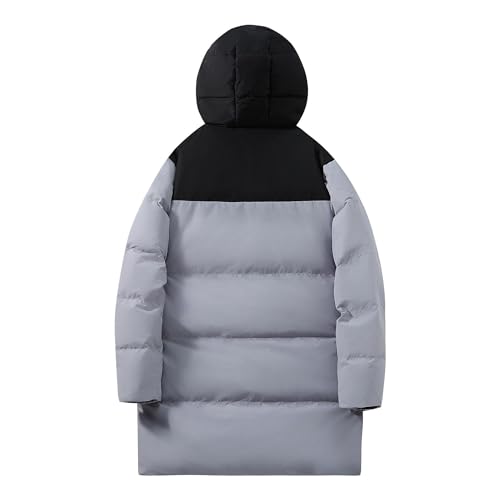 Chaqueta de invierno larga para hombre en bloque de color y acolchada 5