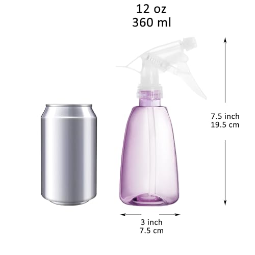 Youngever 6 Pack 12 Ounce Empty Plastic Spray Bottles, Spray Bottles for Hair and Cleaning Solutions (Purple)2