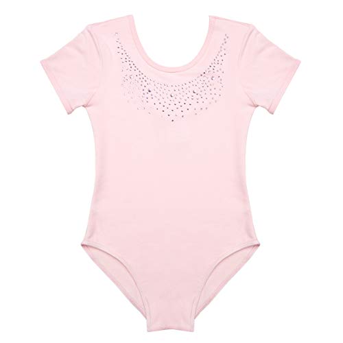 Flo Dancewear Diamante Collar Leotard, Ballet Pink, S
