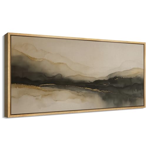 SIGNFORD Extra Large Framed Canvas Print Wall Art Dark Ink