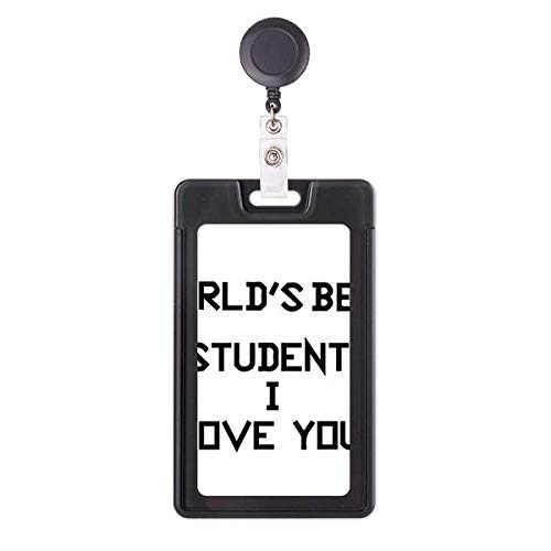 Porte-badge rétractable World Best Student avec cordon extensible pour carte étudiante