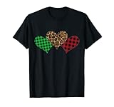 tre buffalo plaid cuori leopardo regalo di san valentino ragazza maglietta