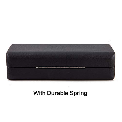Image of TRIUMPH VISION Sunglasses Case Hard Shell Glasses Case Eyewear Eyeglasses | Sunglass Eyeglass Hard Case for Women and Men Metal PU Leather Lined Storage with Microfiber Cleaning Cloth Protection