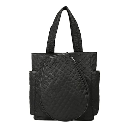 Fenteer Bolsa de Tenis Impermeable Mochila de Tenis Deportiva Bolso Tote Bolsa de Pádel con Compartimento para Raquetas Adecuado para Hombres y Mujeres para Actividade, Negro