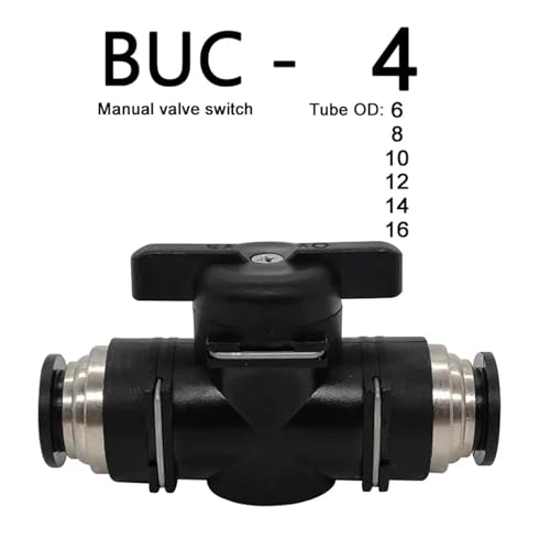 Connecteur pneumatique à insertion rapide 8 mm vanne manuelle BUC noir - 5