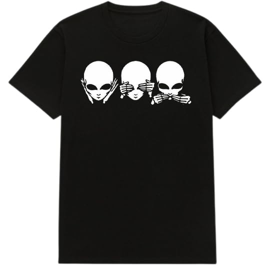 DigiProw Glow in Dark Black Tshirt with Three alein
