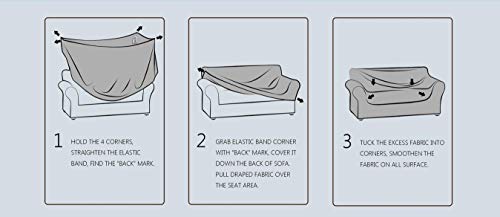 Fancy Collection 3Pc Set Slipcover Set Furniture Cover Spandex Set Includes Sofa And Love-Seat And Chair Covers Solid New (Grey) #TOP2