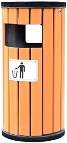 Large Outdoor Metal Trash Can with Ashtray - Round Waste Recycling & Compost Bin for Indoor/Outdoor Use, 15.76 x 36.25 Inch – Durable, Weather-Resistant Design